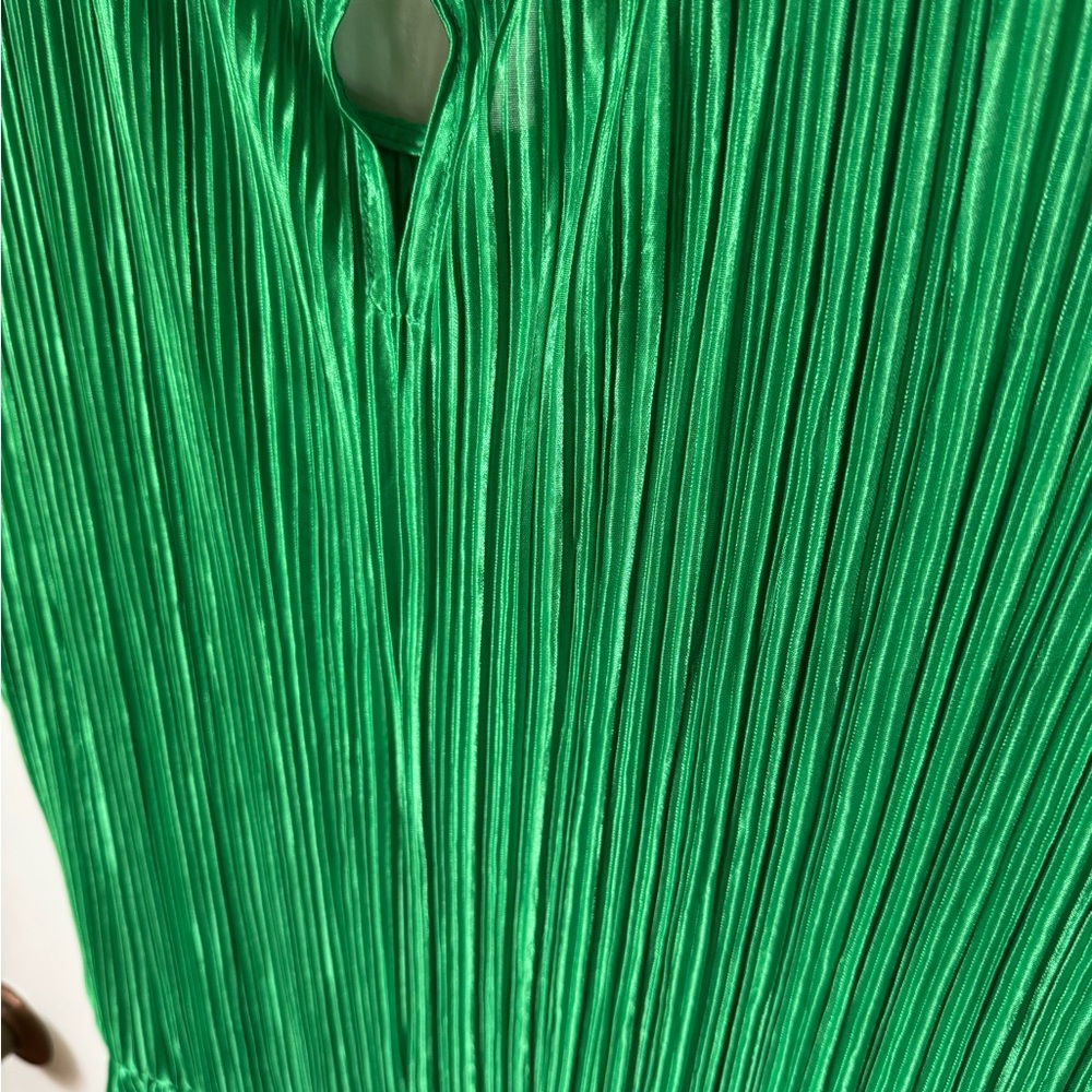 Amazon Green Pleated Maxi Dress